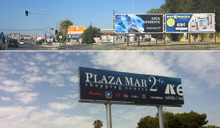 anuncios visibles en carreteras